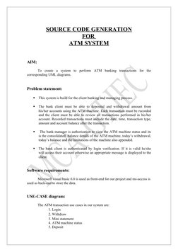 ATM System Source Code Overview | PDF | User (Computing) | Automated ...