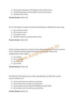Class 10 MCQs on Light Reflection & Refraction | PDF | Mirror | Optics