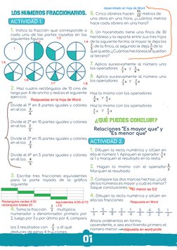 5. Cinco obreros hacen        metros de
una obra en una hora. ¿Cuántos metros
hace cada obrero en una hora?
6. Un hacendado t