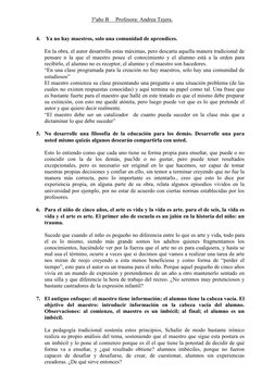 3ºaño B     Profesora: Andrea Tejera. 
 
 
4.  Ya no hay maestros, solo una comunidad de aprendices. 
 
En la obra, el autor