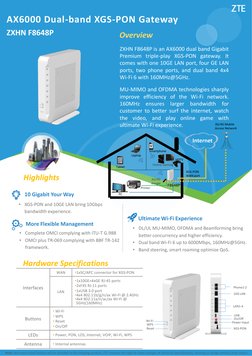 ZTE ZXHN F8648P Gateway Overview | PDF | Wi Fi | I Pv6