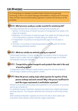 Life Processes
Life Processes
For a living being it is necessary to perform basic functions for proper body
functioning, so t