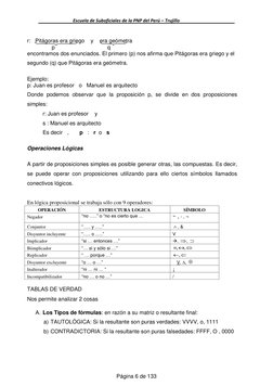 Escuela de Suboficiales de la PNP del Perú – Trujillo  
  
 
r:   Pitágoras era griego    y    era geómetra