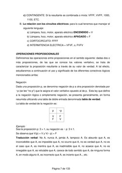 c) CONTINGENTE: Si la resultante es combinada o mixta: VFFF, VVFF, 1000, 
1100, ETC. 
B. La relación con los circuitos el