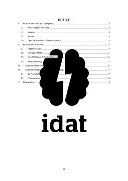 INDICE
I.
Análisis del Perfil de la Empresa..................................................................................