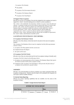 Acceptance Test Plan Template | PDF | Software Testing | Documentation