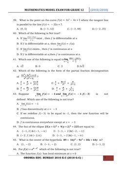 Grade 12 Mathematics Model Exam | PDF | Derivative | Function (Mathematics)