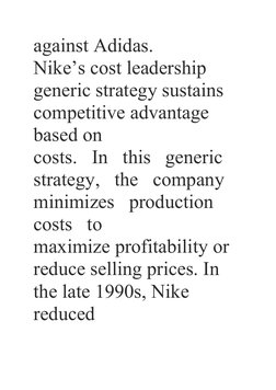 nike cost of production