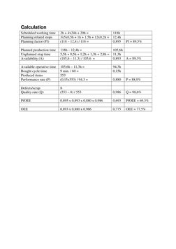 OEE Calculation Exercises and Examples | PDF | Business Process ...