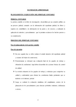 II UNIDAD DE APRENDIZAJE 
 
PLANEAMIENTO Y EJECUCIÓN DEL PERITAJE CONTABLE 
PERICIA CONTABLE 
La pericia contable es la lab