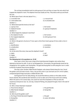 The rat king immediately took his entire group of rats and they cut open the nets which had 
trapped the elephant’s herd. T