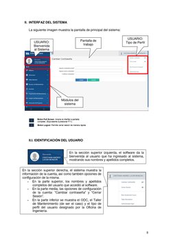 8 
II. INTERFAZ DEL SISTEMA 
 
La siguiente imagen muestra la pantalla de principal del sistema: