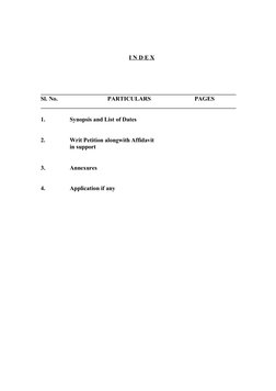 I N D E X
_________________________________________________________________
Sl. No.                                PARTICULAR