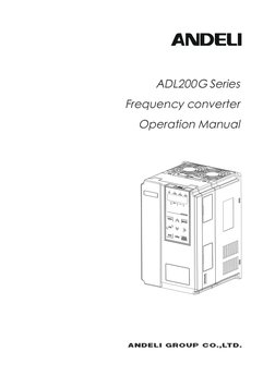 ADL200G Series
Frequency converter
Operation Manual
