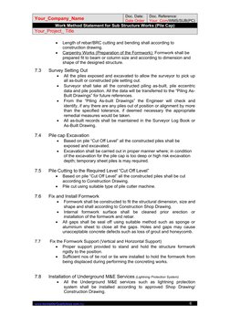 Pile Cap Work Method Statement | PDF | Concrete | Deep Foundation