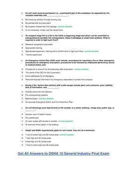 OSHA 10 General Industry Exam Answers | PDF | Occupational Safety And ...