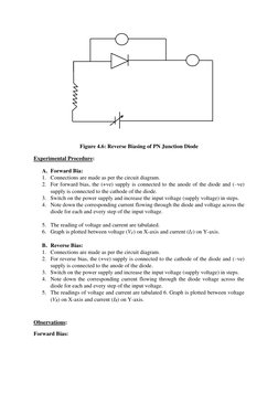 Figure 4.6: Reverse Biasing of PN Junction Diode 
Experimental Procedure: 
A. Forward Bia:  
1. Connections are made as per
