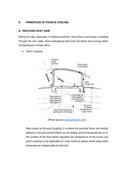 II. 
PRINCIPLES OF PASSIVE COOLING   
 
A. REDUCING HEAT GAIN 
During the day, especially in tropical countries, heat enter
