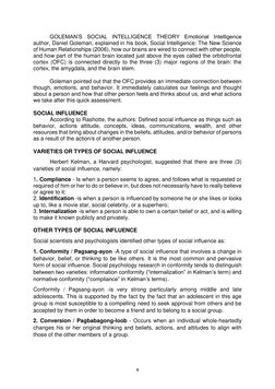 4 
GOLEMAN’S SOCIAL INTELLIGENCE THEORY Emotional Intelligence 
author, Daniel Goleman, explained in his book, Social Inte