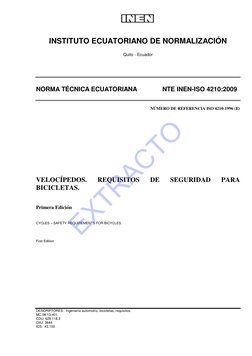 INSTITUTO ECUATORIANO DE NORMALIZACIÓN 
 
Quito - Ecuador 
 
 
 
 
 
NORMA TÉCNICA ECUATORIANA          NTE INEN-ISO 4210