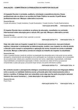 22/05/2021
Course Status – Faculeste
https://ava.faculeste.com.br/course-status/
1/4
AVALIAÇÃO – COMPETÊNCIA E ATRIBUIÇÕES DO