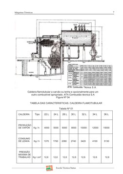 7
Máquinas Térmicas
Escola Técnica Status
7
Caldeira flamotubular a carvão ou lenha e opcionalmente para um  
outro combustív