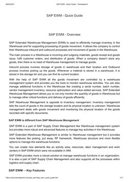 08/02/2021
SAP EWM - Quick Guide - Tutorialspoint
https://www.tutorialspoint.com/sap_ewm/sap_ewm_quick_guide.htm
1/71
SAP EWM