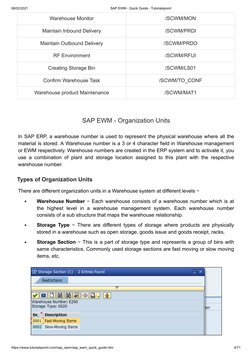 08/02/2021
SAP EWM - Quick Guide - Tutorialspoint
https://www.tutorialspoint.com/sap_ewm/sap_ewm_quick_guide.htm
4/71
Warehou