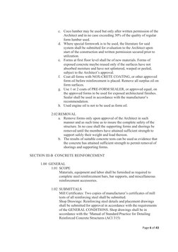 Page6of43

c. Coco lumber may be used but only after written permission of the 
Architect and in no case exceeding 30% o