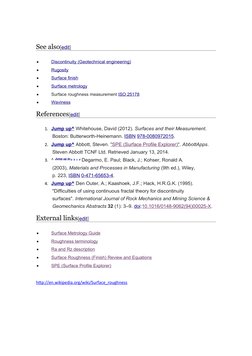 See also[edit (http://en.wikipedia.org/w/index.php?title=Surface_roughness&action=edit&section=9) (http://en.wikipedia.org/w/