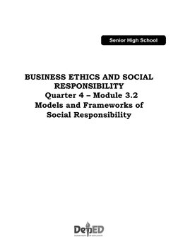 Business Ethics and Social Responsibility Quarter 4 - Module 3.2 Models ...