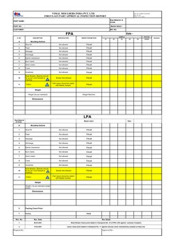 First Part Approval Inspection Report | PDF | Industrial Processes ...