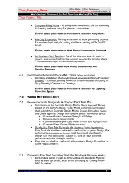 Pile Cap Work Method Statement | PDF | Concrete | Deep Foundation