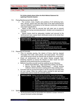 Pile Cap Work Method Statement | PDF | Concrete | Deep Foundation