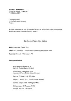 Business Math 2nd Quarter Module #2 | PDF | Interest | Dividend