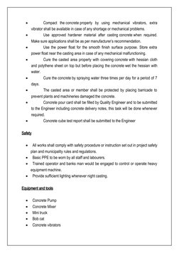Slab Casting Method Statement | PDF | Concrete | Economic Sectors