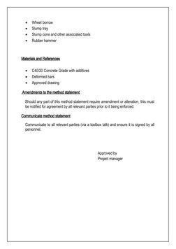 Slab Casting Method Statement | PDF | Concrete | Economic Sectors