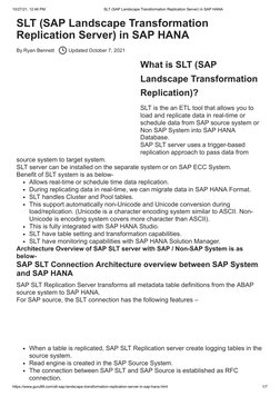 SAP SLT Replication in HANA Overview | PDF | Databases | Replication ...