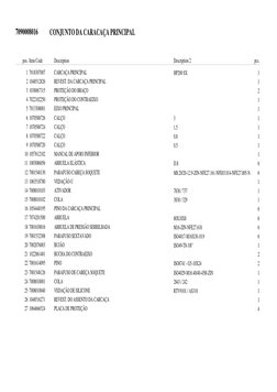 CARCAÇA PRINCIPAL
REVEST. DA CARCAÇA PRINCIPAL
PROTEÇÃO DO BRAÇO
PROTEÇÃO DO CONTRAEIXO
EIXO PRINCIPAL
CALÇO
CALÇO
CALÇO
CALÇ