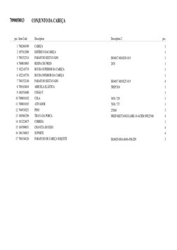 CABEÇA
ESFÉRICO DACABEÇA
PARAFUSO SEXTAVADO
RESINA DE FREIO 
BUCHA SUPERIOR DA CABEÇA
BUCHA INFERIOR DA CABEÇA
PARAFUSO SEXTA