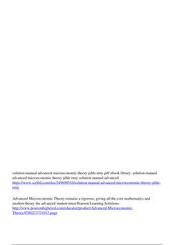 Jehle &amp; Reny Advanced Microeconomic Solutions | PDF | Microeconomics | Economics