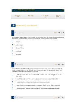 Disciplina: CIÊNCIAS HUMANAS E SOCIAIS 
AVS
Avaliação:
9,0
Nota Partic.:
Av. Parcial.:
2,0
Nota SIA:
10,0 pts
 
FUNDAMENTOS D