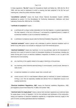Page 2 of 26 
 
 
 
Prepared by: 
In these regulations, "the Act" means the Occupational Health and Safety Act, 1993 (Act No.