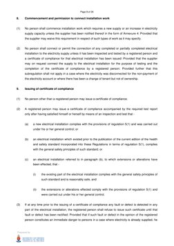 Page 8 of 26 
 
 
 
Prepared by: 
8. 
Commencement and permission to connect installation work 
 
(1) 
No person shall commen