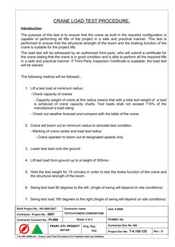 Crane Load Test Procedure Overview | PDF | Crane (Machine)