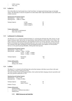 -
Coffee roasting
-
Take away 
1.2.2
Le Bar Vvv
Part of the lobby level and located close to the Front Desk. An elegant and r