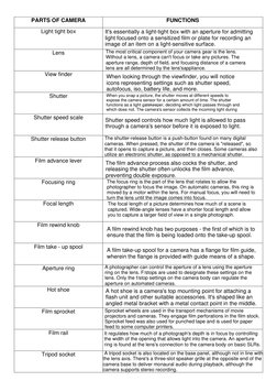 Camera Parts and Functions Overview | PDF | Camera | Shutter (Photography)