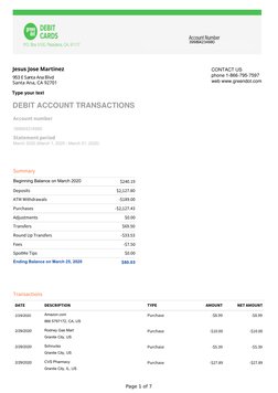 Marsha Hill
Account number
248150403454
Summary
$240.19
Deposits
$2,127.80
ATM Withdrawals
-$189.00
Purchases
-$2,127.43
Adju