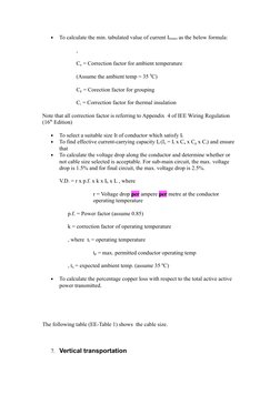 •
To calculate the min. tabulated value of current It(min) as the below formula: 
, 
Ca  = Correction factor for ambient temp