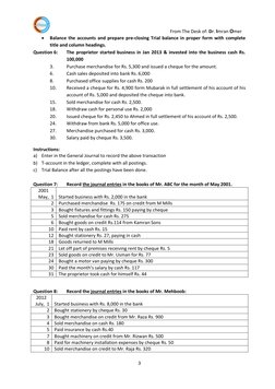 Journal Entries Practice Exercises | PDF | Cheque | Banks